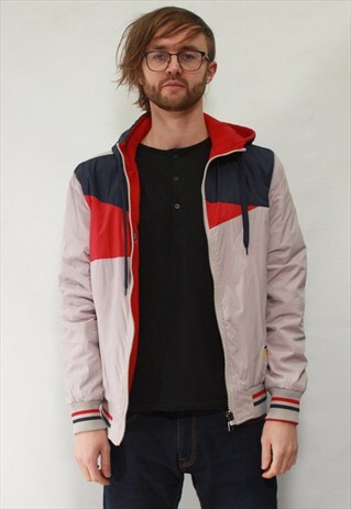 VINTAGE 90' COOL DOUBLE SIDE RED AND GREY UNISEX HOODIE