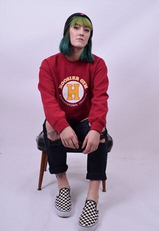 VINTAGE 90'S USA VARSITY HOOSIER GYM SWEATER SIZE MEDIUM