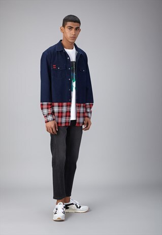SUNDRY SHIRT-INDIGOXSINGLECHECKS