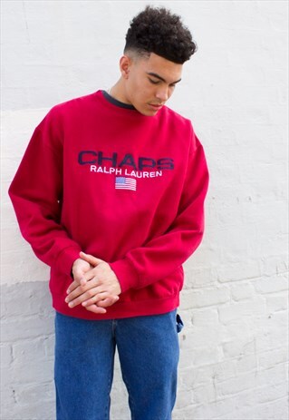 VINTAGE RALPH LAUREN CHAPS UNISEX SWEATSHIRT RED LOGO