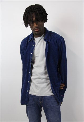 VINTAGE DIESEL CORD BLUE SHIRT