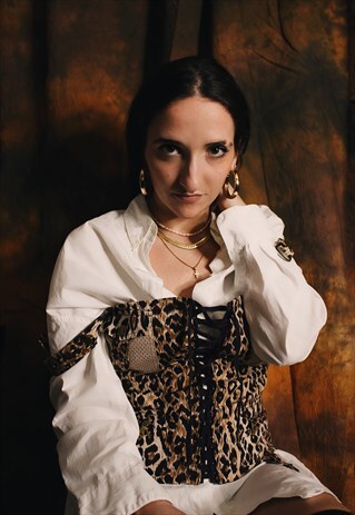 DOLCE & GABBANA LEOPARD CORSET TOP.