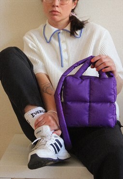 MINI PILLOW PUFFER Essential tote bag in purple