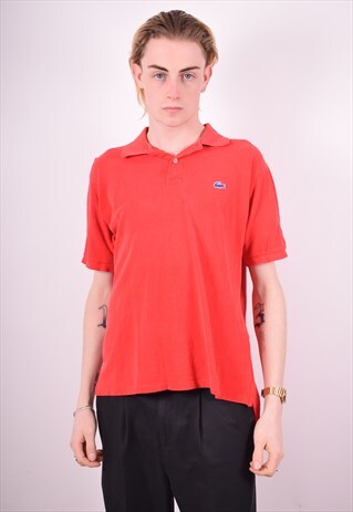 LACOSTE MENS VINTAGE POLO SHIRT MEDIUM RED 90'S