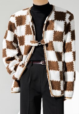 Men's vintage checkerboard jacket S VOL.1