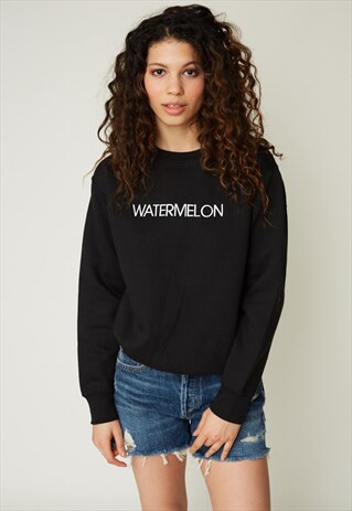 BLACK WATERMELON SWEATSHIRT - EMBROIDERED