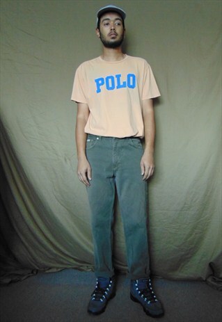90S AMERICAN CLASSIC CK HIGH RISE GREEN DENIM JEANS 32