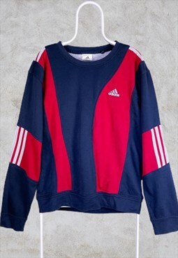 Vintage Reworked Adidas Sweatshirt Red Blue XL