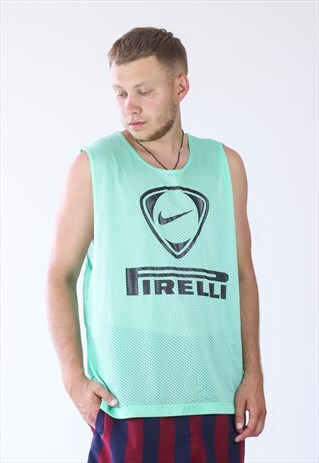 VINTAGE MENS NIKE SCRIMMAGE MESH BIG LOGO JERSEY TANK TOP