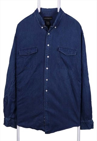 Croft And Barrow 90's Button Up Long Sleeve Shirt XLarge Blu