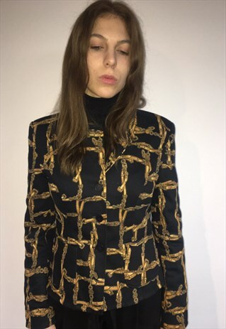VINTAGE 90' OLDSCHOOL UNIQUE BLACK CASUAL JACKET