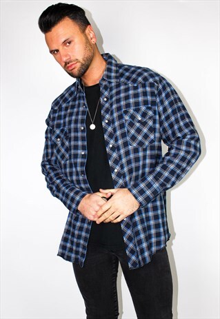 VINTAGE WRANGLER PLAID FLANNEL SHIRT