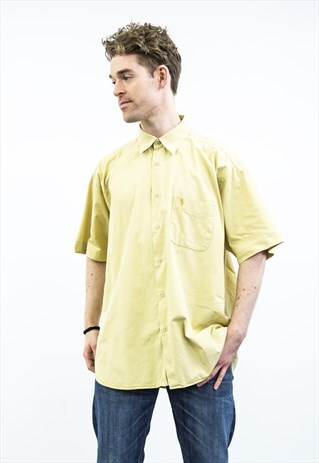 RALPH LAUREN VINTAGE 1990S YELLOW SHORT-SLEEVED SHIRT