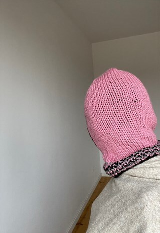 Hand Made Hot Pink Cotton Balaclava