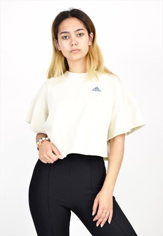 VINTAGE 90'S ADIDAS LOGO CROP SWEATSHIRT