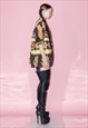VINTAGE Y2K FUNKY SUMMER PINEAPPLE SHIRT IN BLACK & ORANGE