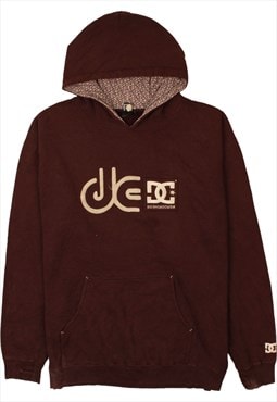 Vintage 90's DC Hoodie Drawstring Pockets Pullover Burgundy