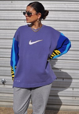Y2K vintage reworked Nike yellow zebra fleece sweatshirt