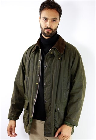 VINTAGE BARBOUR BEDALE WAX COAT GREEN