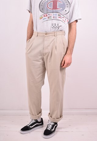 POLO RALPH LAUREN MENS VINTAGE TROUSERS W34 L31 GREY 90'S