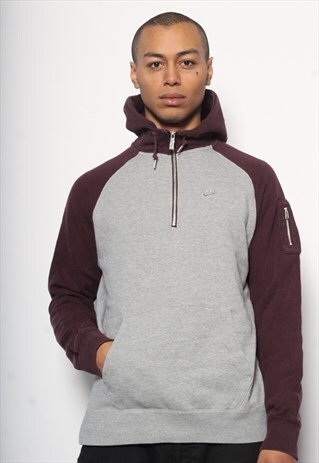 VINTAGE NIKE 1/4 ZIP HOODIE GREY