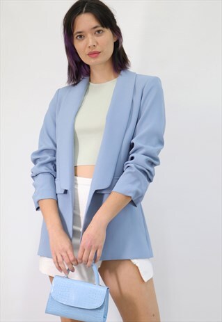 ELVA TO WORK SLIM BLAZER IN FADED BLUE