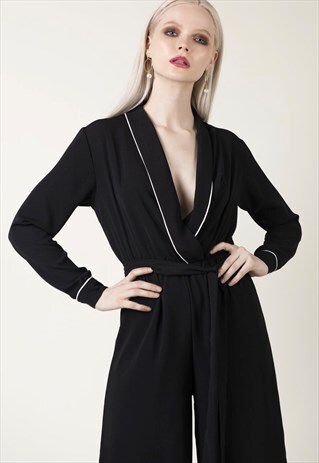 MARISA - NEW ELEGANT WOMAN JUMPSUIT IN BLACK GOING