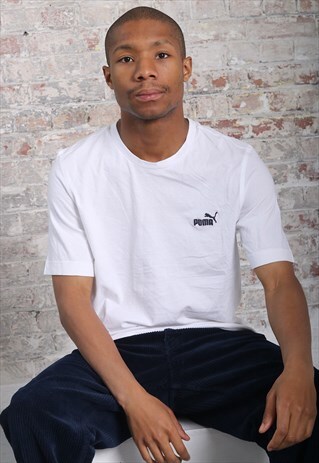 VINTAGE PUMA LOGO T-SHIRT WHITE