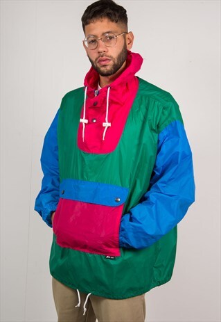K-WAY COLOUR BLOCK CAGOULE JACKET