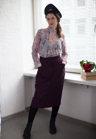 VINTAGE 80'S MIDI PURPLE SKIRT