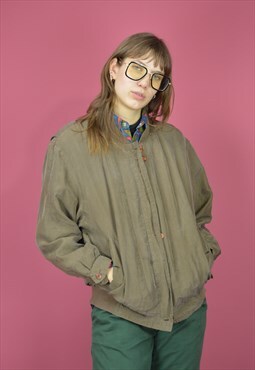 Vintage brown classic 80's bomber jacket