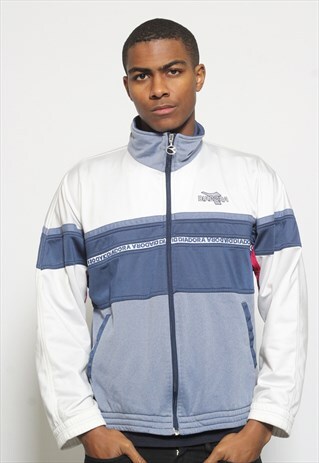 VINTAGE DIADORA LOGO TRACK JACKET WHITE