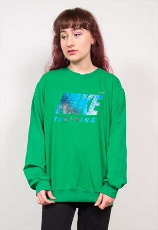 NIKE TRAINING VINTAGE 90'S OVERSIZED GREEN SWEATSHIRT