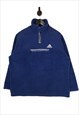 90's Adidas Fleece Size XL In Blue Men's 1/4 Zip Jumper