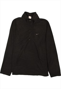 Vintage 90's Nike Fleece Jumper Swoosh Quater Zip Black