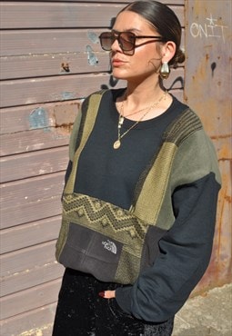 90's vintage The North Face reworked abstract pattern knit 