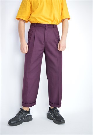 Vintage purple classic 80's suit trousers 