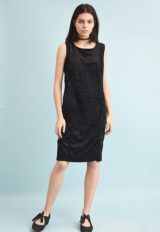 90'S RETRO VELVET COCOON SHAPED MINI DRESS