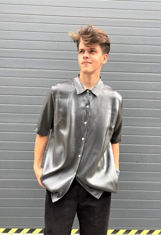 VINTAGE 90S SILVER GREY SHIRT