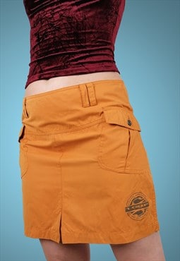  Y2K Cargo Mini Skirt Skater Club Kid Rave Pockets Shell 