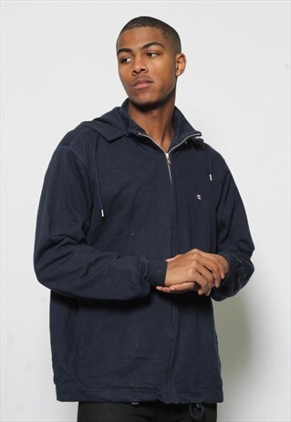 VINTAGE CHAMPION LOGO HOODIE BLUE