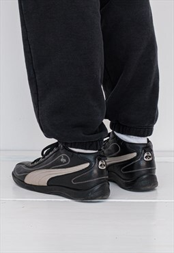 90's Vintage epic contrast stich sneakers in black and grey