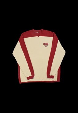 Vintage 90s Quiksilver Embroidered Logo Sweatshirt in Cream