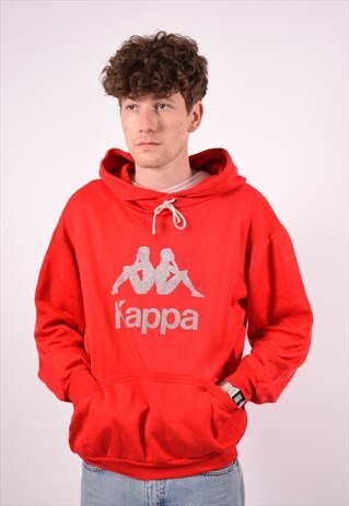 VINTAGE KAPPA HOODIE JUMPER RED
