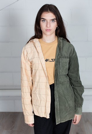 VINTAGE CHECKED FLANNEL RECONSTRUCTED UNISEX SHIRT