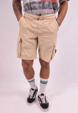 SCHOTT MENS VINTAGE CARGO SHORTS W32 KHAKI 90S
