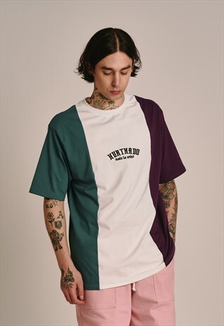 HANDMADE SHORT SLEEVED T-SHIRT IN TRICOLOR