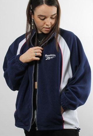 VINTAGE REEBOK FULL ZIP FLEECE WITH LOGO