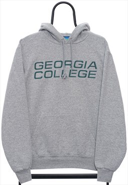 Vintage Champion 00s Georgia College Grey Hoodie