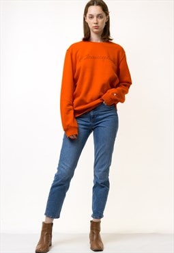 90s Vintage CHAMPION Sweatshirt Orange Sweatshirt 19251